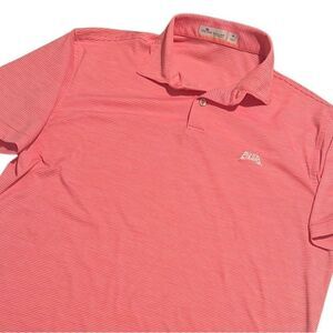 Peter Millar Pink Striped Striped Polo Shirt Men's Size Medium